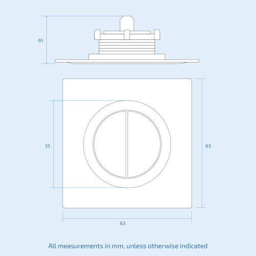 NES Home Nes Home Concealed Cistern Dual Flush Side Inlet Round Button Matte Black 1