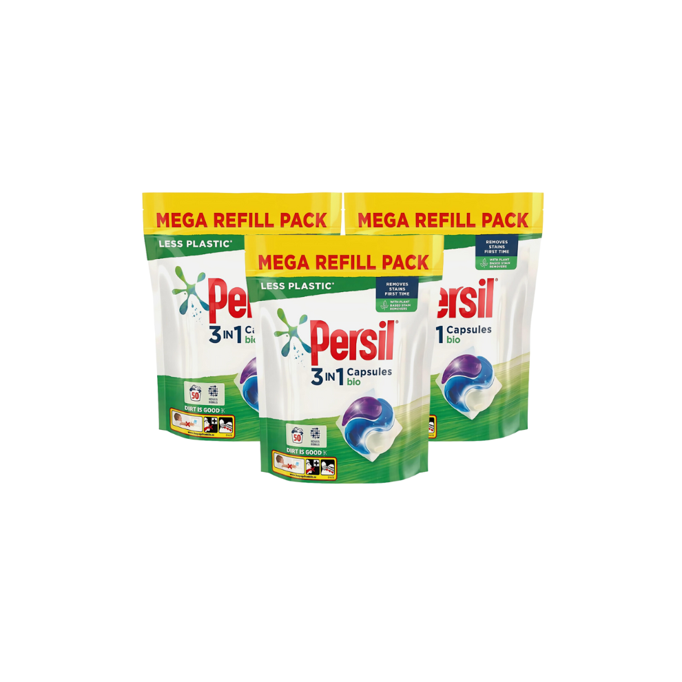 Persil Bio 3 in 1 Washing Capsules Refill Pack 3 x 50 Washes 150 Wash XL Pack