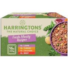 Harringtons Complete Wet Tray Grain Free Hypoallergenic Adult Dog Food Meaty Bumper Pack 16x400g (Package may vary)