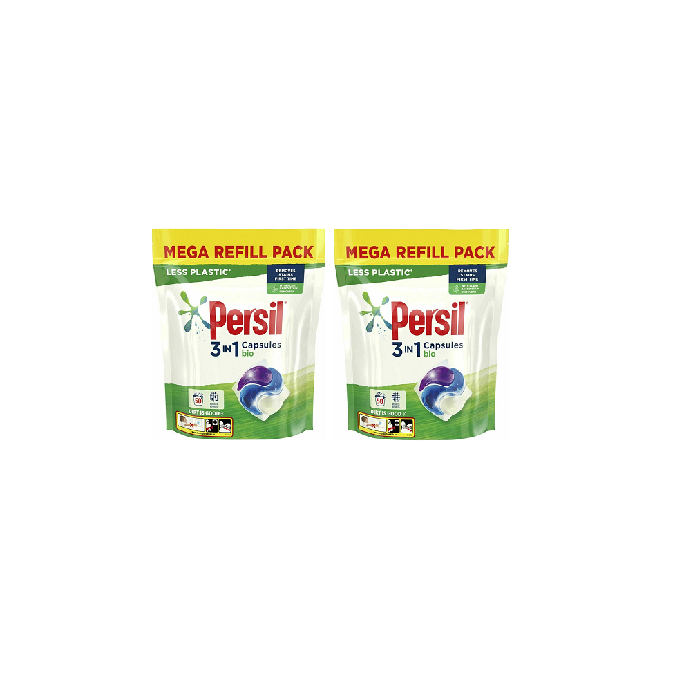 Persil Bio 3 in 1 Washing Capsules Refill Pack 2x 50 Washes 100 Wash XL Pack