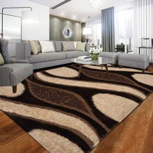 (Brown Beige , 160 x 230 cm) Non Slip Large Shaggy Rugs Living Room Carpet Rugs