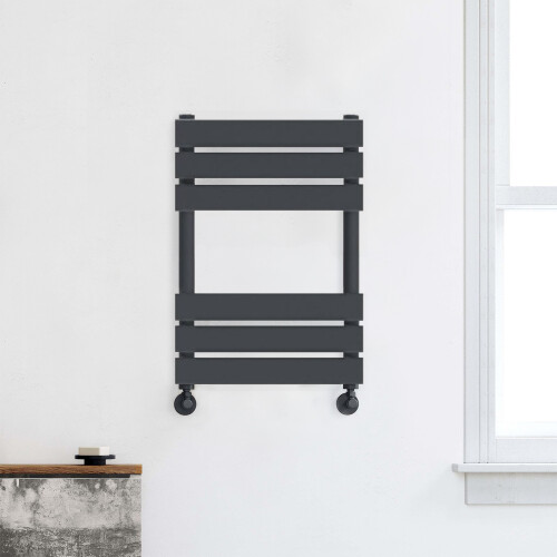 NES Home Nes Home 650 x 400mm Flat Panel Heated Towel Rail Radiator Anthracite