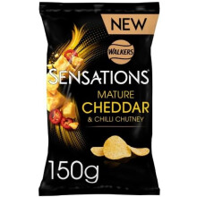 (Pack Of 4) Walkers Sensations Mature Cheddar & Chilli 150g
