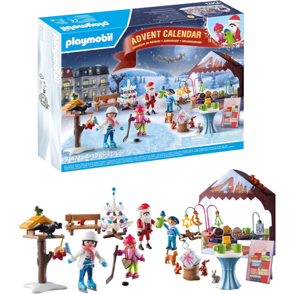 PLAYMOBIL 71472 Advent Calendar: Trip to the Christmas Market Age 4-10 84pcs