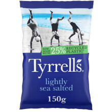 (Pack Of 6) Tyrrell's Lightly Sea Salted Crisps 150g