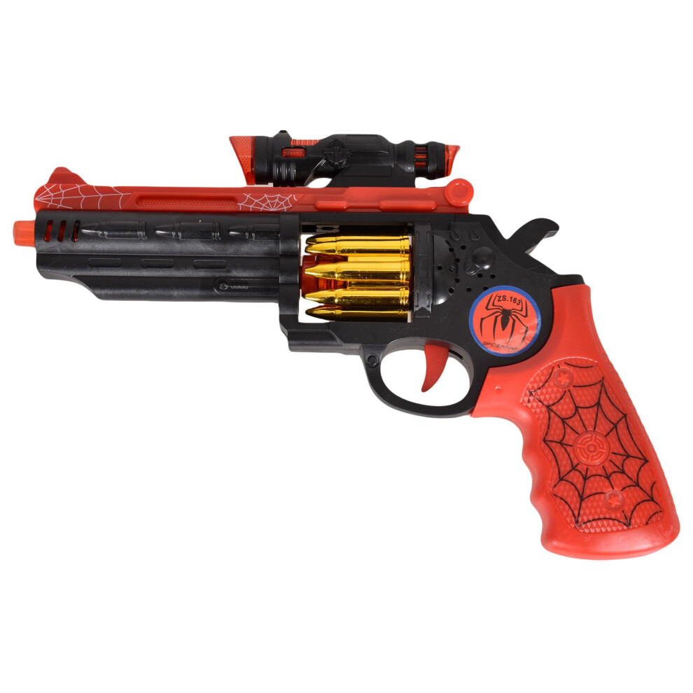 Spiderman Battery Powered Toy Gun With Light Sound & Vibration Effects