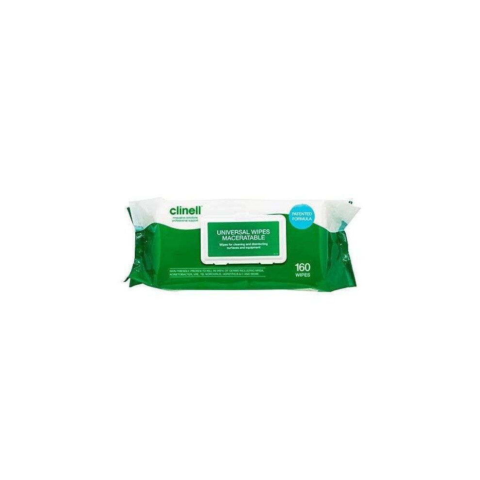 Clinell Universal Maceratable Wipes Pack of 160