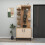 (Atlantic Pine & Beige) Lefteris Hallway Coat Rack with Shelves 4