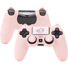 (Pink) Cat Paw PS4 Controller Skin Anti-Slip Silicone Skin Protective Cover Case for PS4 Wireless Controller