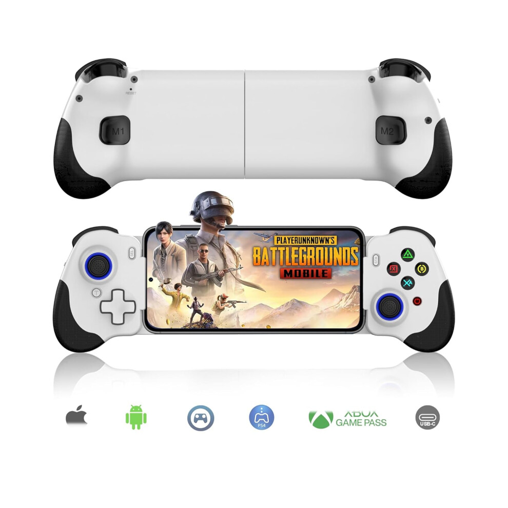 (White) Phone Controller For Android & iPhone 16/15 Series(USB-C) Mobile Game Controller For Xbox Cloud Gaming Gamepad With Hall Joystick/Trigger