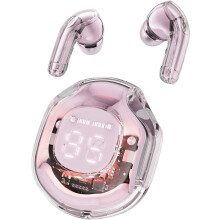 (Pink) Wireless Earbuds, 30Hrs Playback Stereo Ear Buds with LED Display Charging Case, Bluetooth 5.3 in-Ear Earphones with Mic for Phone Tablet Laptop