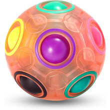 (Pink) Magic Rainbow Puzzle Ball, Fidget Ball Puzzle Brain Teaser Fidget Toy for Boys & Girls- Birthday Party for Teen & Adults