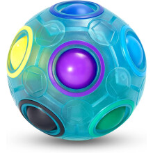 (Orange) Magic Rainbow Puzzle Ball, Fidget Ball Puzzle Brain Teaser Fidget Toy for Boys & Girls- Birthday Party for Teen & Adults