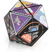 (Space) Magic Cube 2 in 1 Set Puzzle Brain Teasers Toy Geometric Brain Teaser Puzzles Geometry 3D Logic IQ Games Puzzle Cubes for Kids and Adults