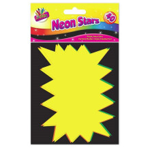 40 Neon Card Stars Flourescent Flash Pricing Tags Labeling 15cm x 10cm