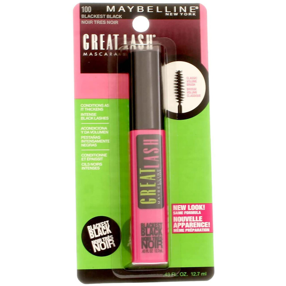 Maybelline Great Lash Mascara  Blackest Black  2 Pack