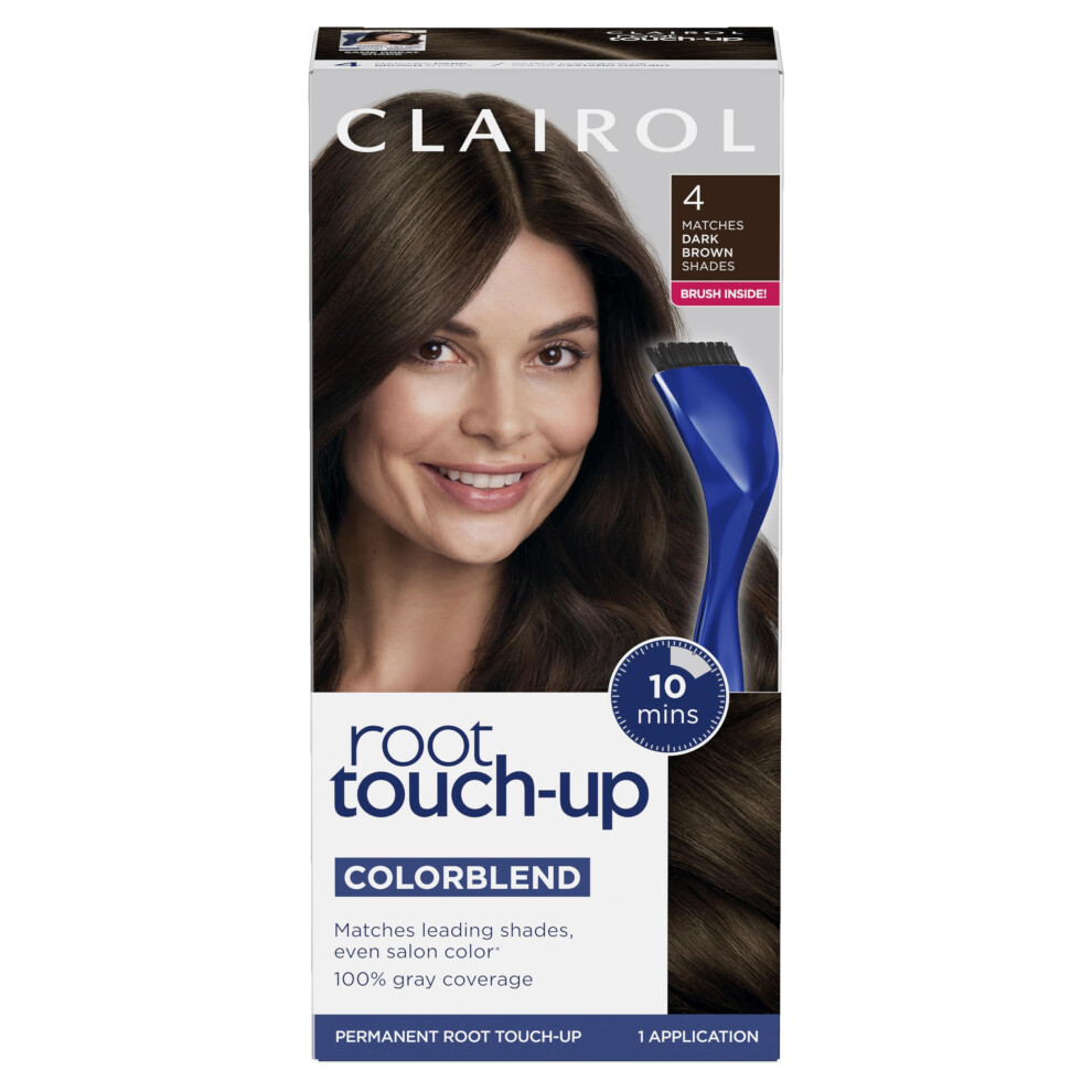 Clairol Root TouchUp by Nicen Easy Permanent Hair Dye  4 Dark Brown Hair Color  Pack of 1