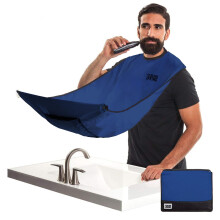 Beard King Bartbib - Rasur Set für Papa - Gesehen bei Shark Tank - Haarfänger für Männer - Pflegezubehör - Packbeutel, Blau