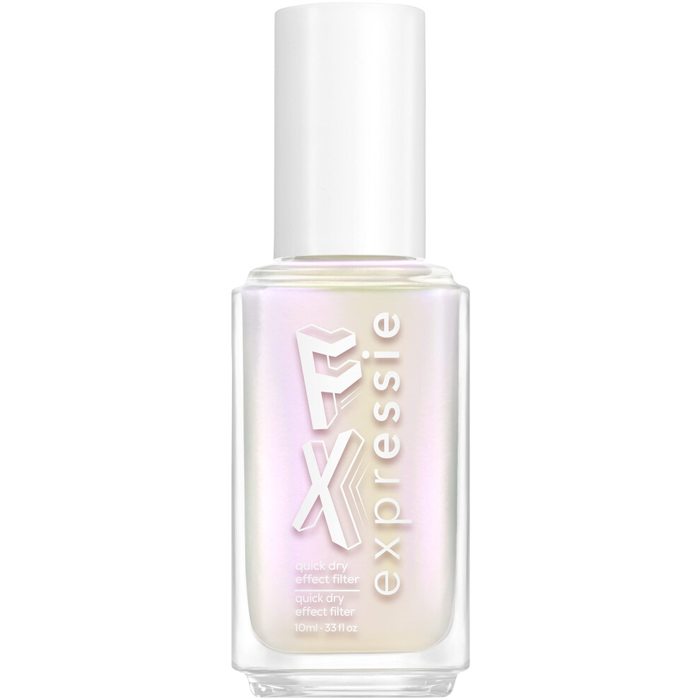 essie expressie quick dry nail polish  vegan formula  pearl finish top coat  Iced Out Fx Filter  033 fl oz