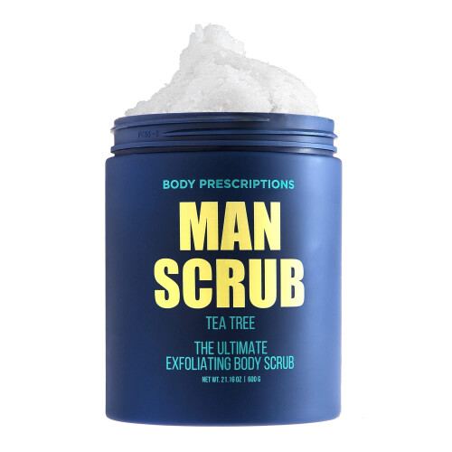 Body Prescriptions Scrub Σώματος για Άνδρες- Απολεπιστικός με Τσάι Δέντρου, σε Βάζο με Πώμα