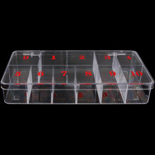 Beauticom USA Klein Leeg 11 Ruimte Nail Art Tip Organizer Box Case Large - Heldere kleur - Voor valse nageltips Vitaminen Accessoires 11 secties
