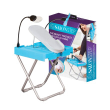 Salon Step Repose Pieds pour Pédicures Faciles à Domicile, Pas de Flexion avec Loupe LED, Ventilateur de Séchage