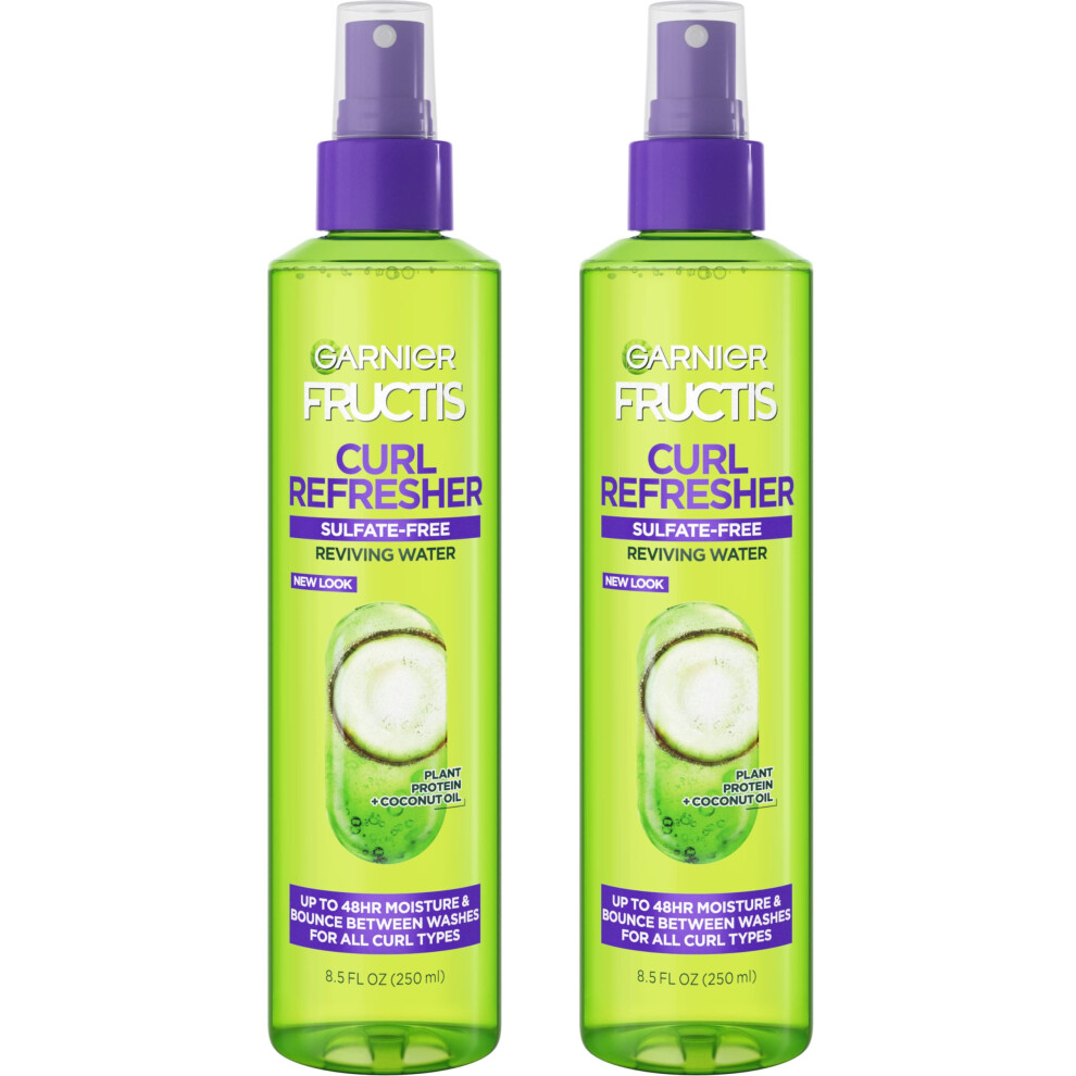 Garnier Fructis Curl Refresher Reviving Water Spray  Sulfate Free  85 Fl Oz  2 Count Packaging May Vary