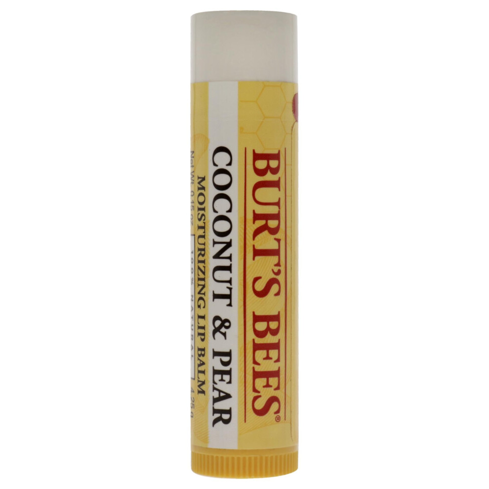 Burts Bees 100 Natural Moisturizing Lip Balm  Coconut  Pear with Beeswax  Fruit Extracts  1 Tube