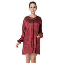 Exttlliy Chameleon Fabric Friseur Smock Stylist Jacke Wasserfest Haarschnitt Cape (Dunkelrot, M)