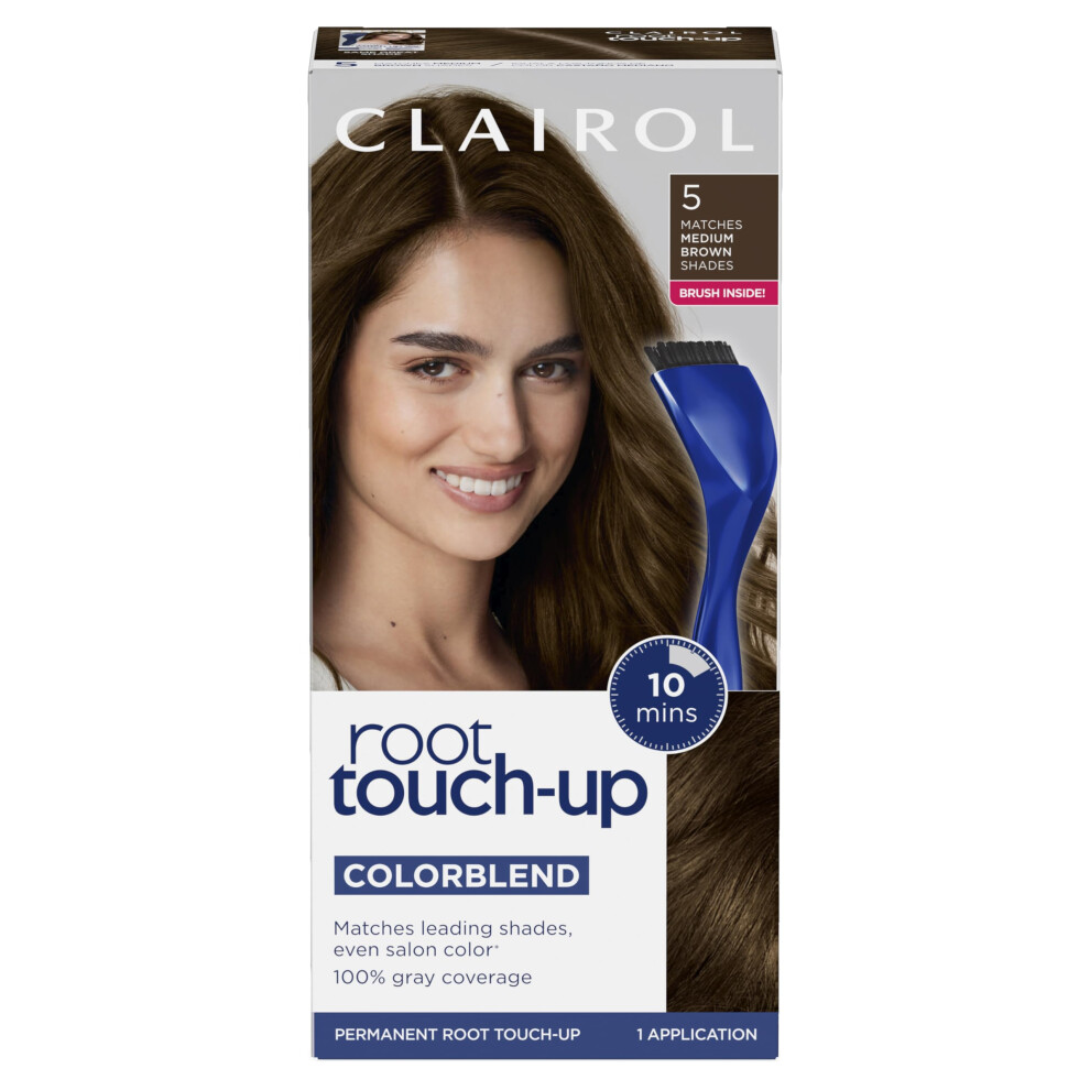 Clairol Root TouchUp by Nicen Easy Permanent Hair Dye  5 Medium Brown Hair Color  Pack of 1