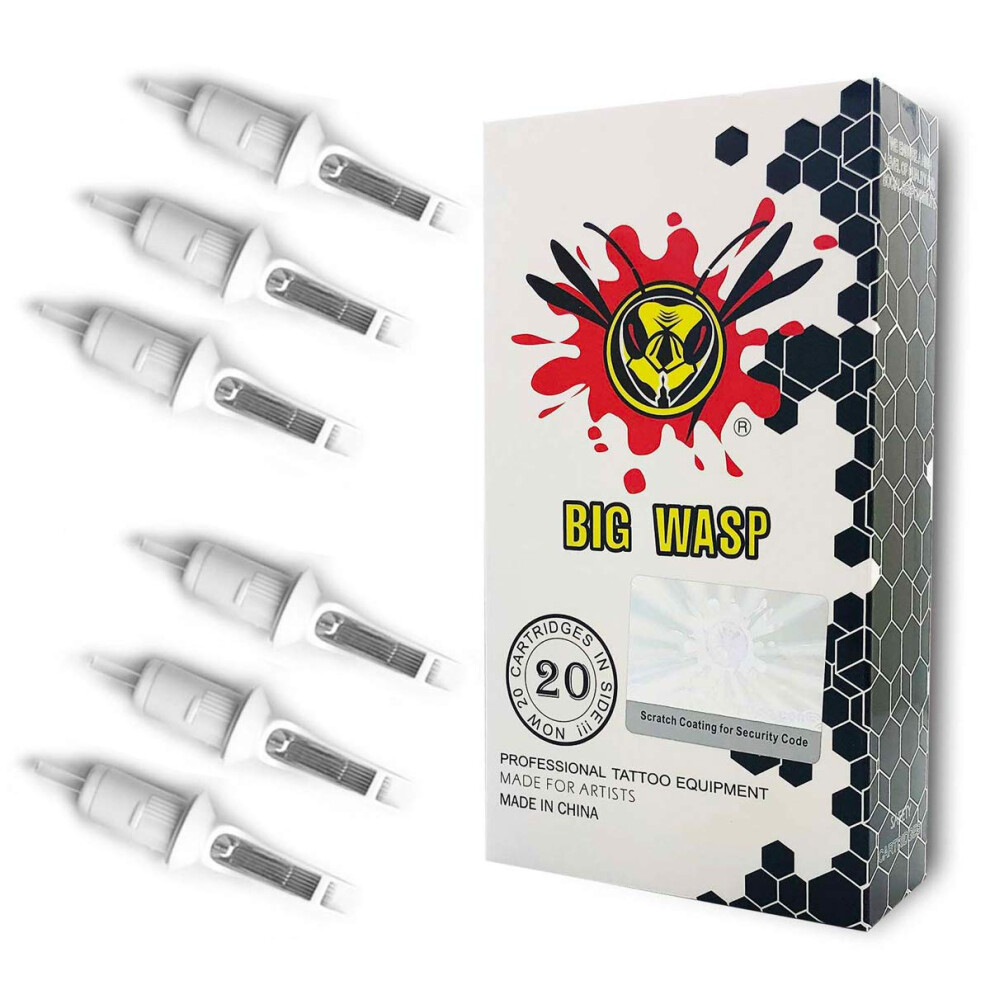 Bigwasp Professional Disposable 1007Rm Tattoo Needle Cartridge #10 Bugpin 7 Curved Magnum (7Rm) 20Pcs