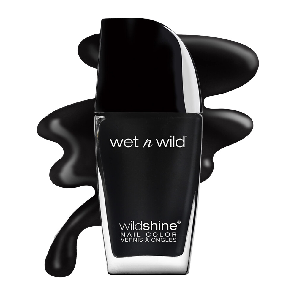 wet n wild Nail Polish Wild Shine  Black Crme  Nail Color