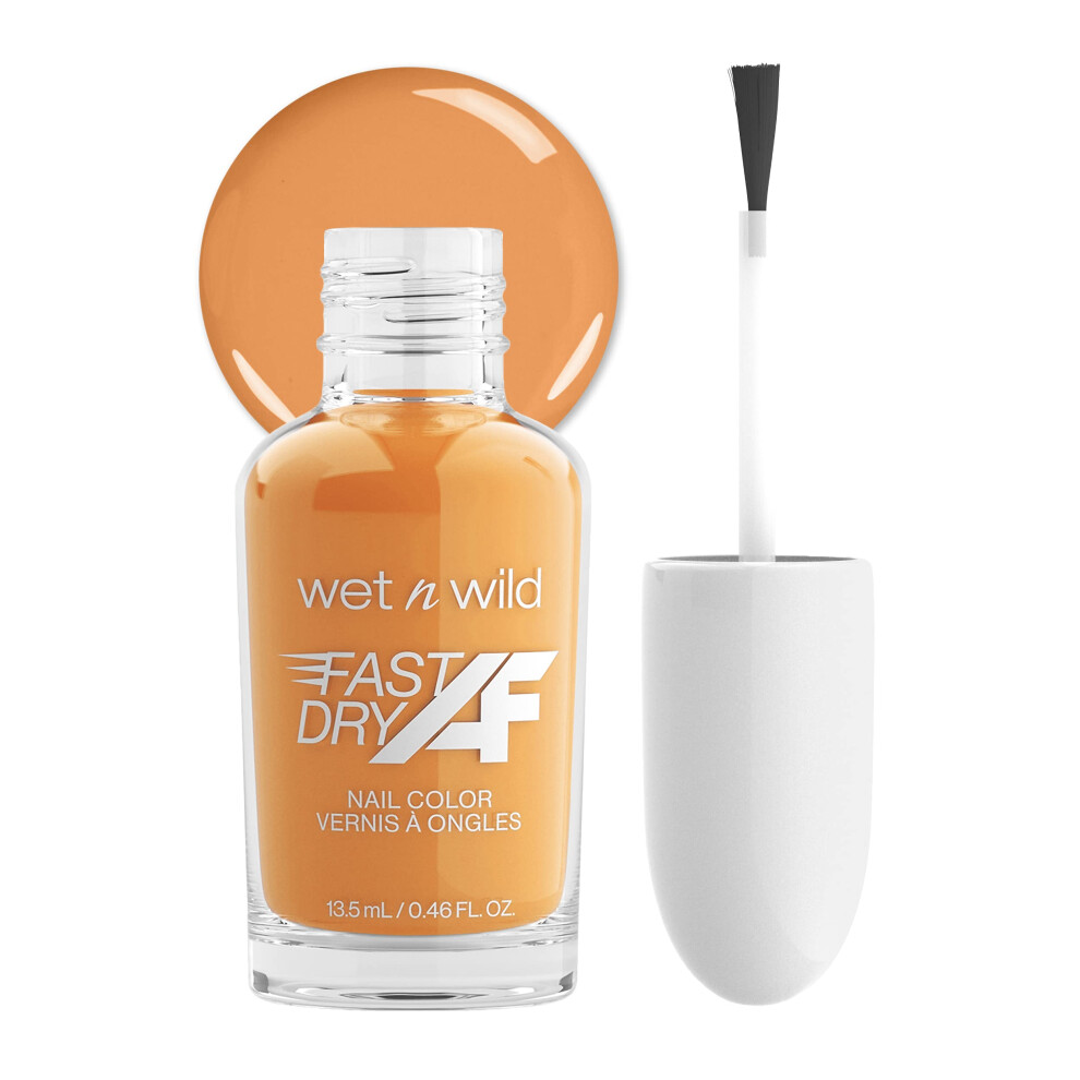 wet n wild Fast Dry AF Nail Polish Color  Pumpkin Organe PotassiumRich  Quick Drying  40 Seconds  Long Lasting  5 Days  Shi