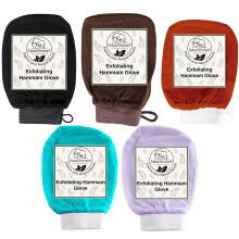 Guante exfoliante para hammam de elefante natural, manopla exfoliante para rostro y cuerpo (Lovely Lilac (Pack de 2))