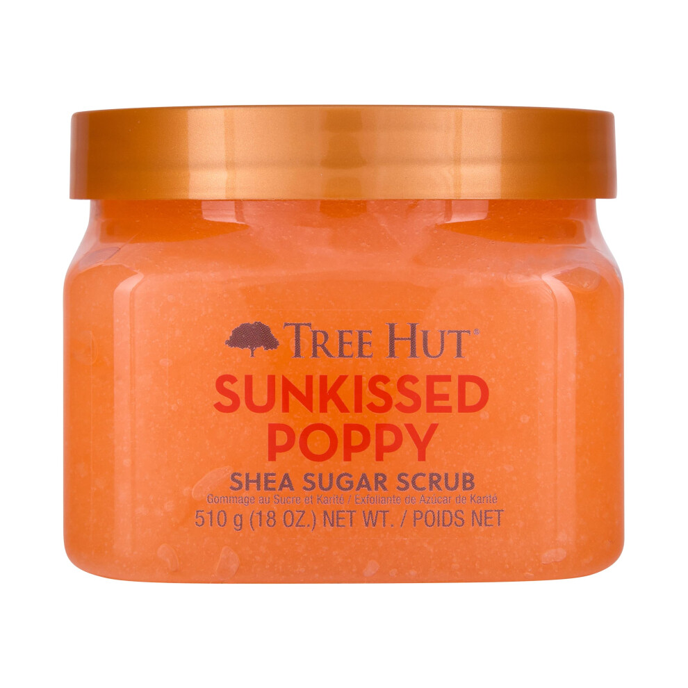 Tree Hut Sunkissed Poppy Shea Sugar Scrub 18 Oz Ultra Hydrating And Exfoliating Scrub For Nourishing Essential Body Care