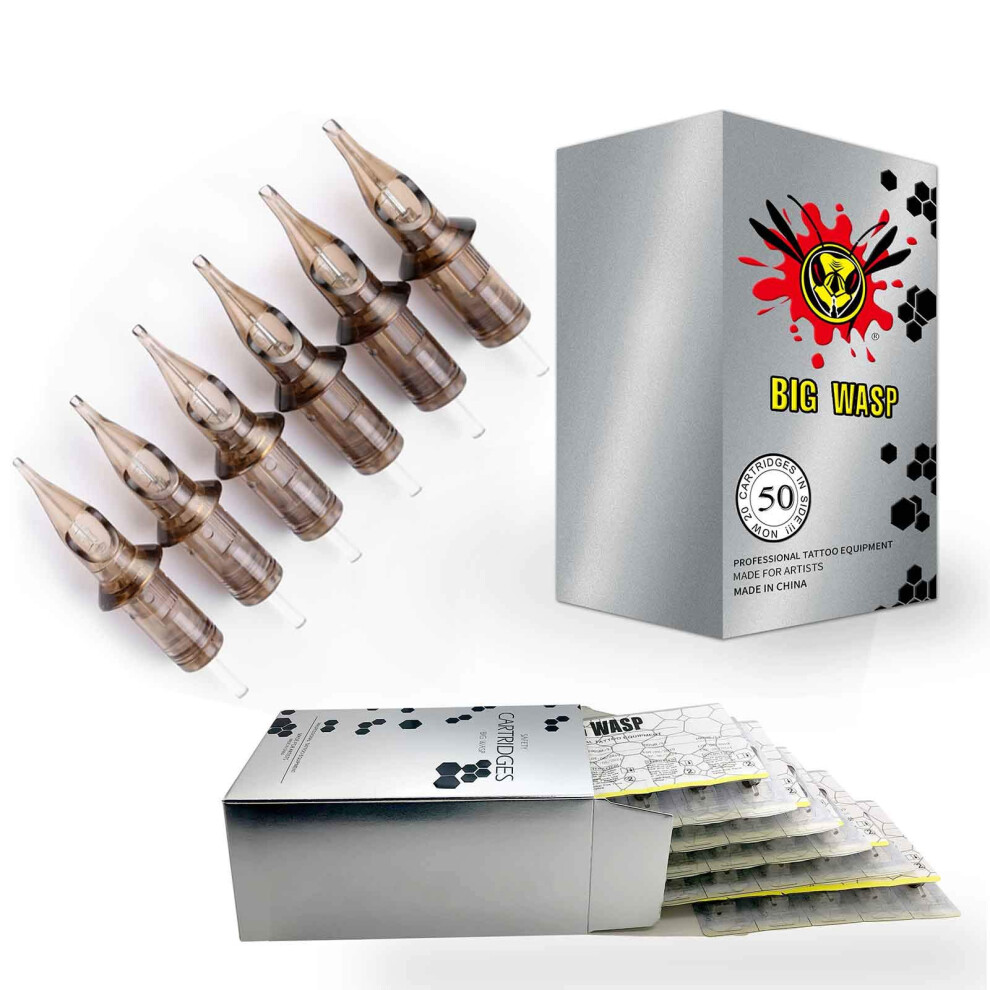 Bigwasp (3Rd Gen) 50Pcs Assorted Disposable Cartridge Tattoo Needles Round Liner Mixed 3Rl 5Rl 7Rl 9Rl 11Rl (#10 Bugpin Rl)