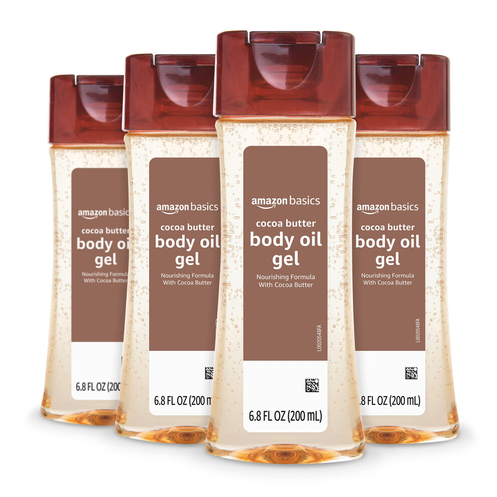 Amazon Basics Body Oil Gel with Cocoa Butter  68 Fl Oz Pack of 4 Previously Solimo