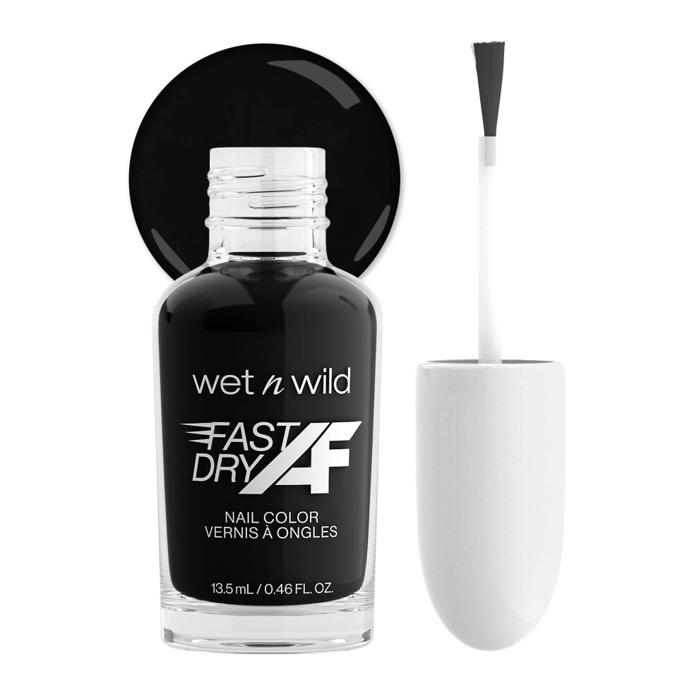 wet n wild Fast Dry AF Nail Polish Color  Black Throwing Shade  Quick Drying  40 Seconds  Long Lasting  5 Days  Shine