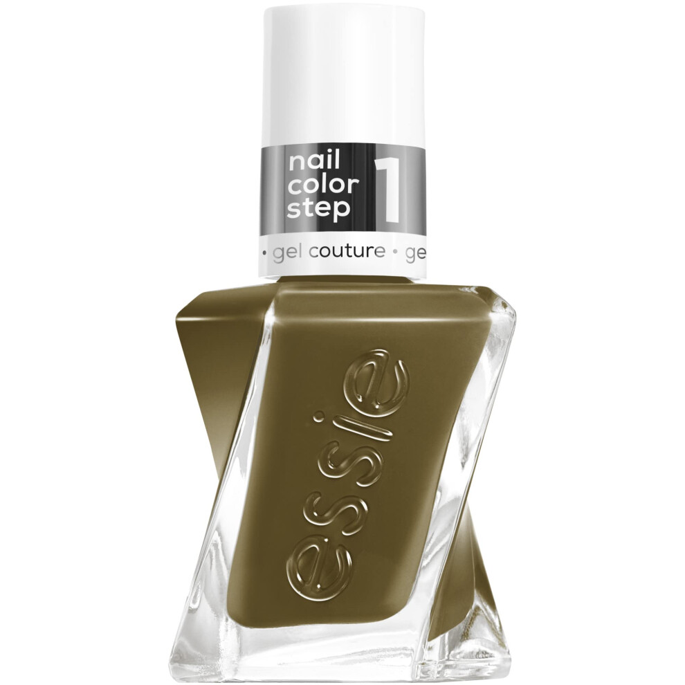 essie Gel Couture Nail Polish  LongLasting Olive Green Nail Polish  Vegan  Totally Plaid  046 fl oz