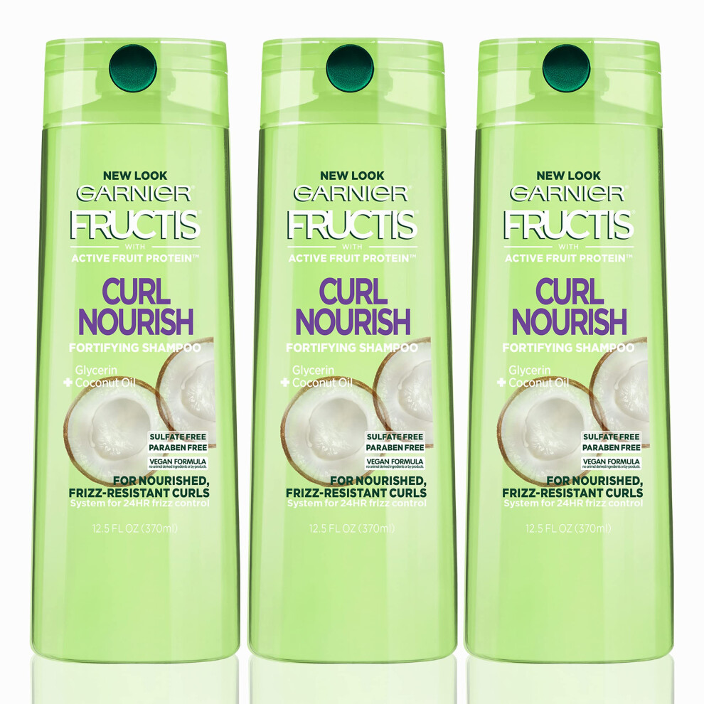 Garnier Hair Care Fructis Triple Nutrition Curl Nourish Shampoo Packaging May Vary  125 Fluid  3 Count