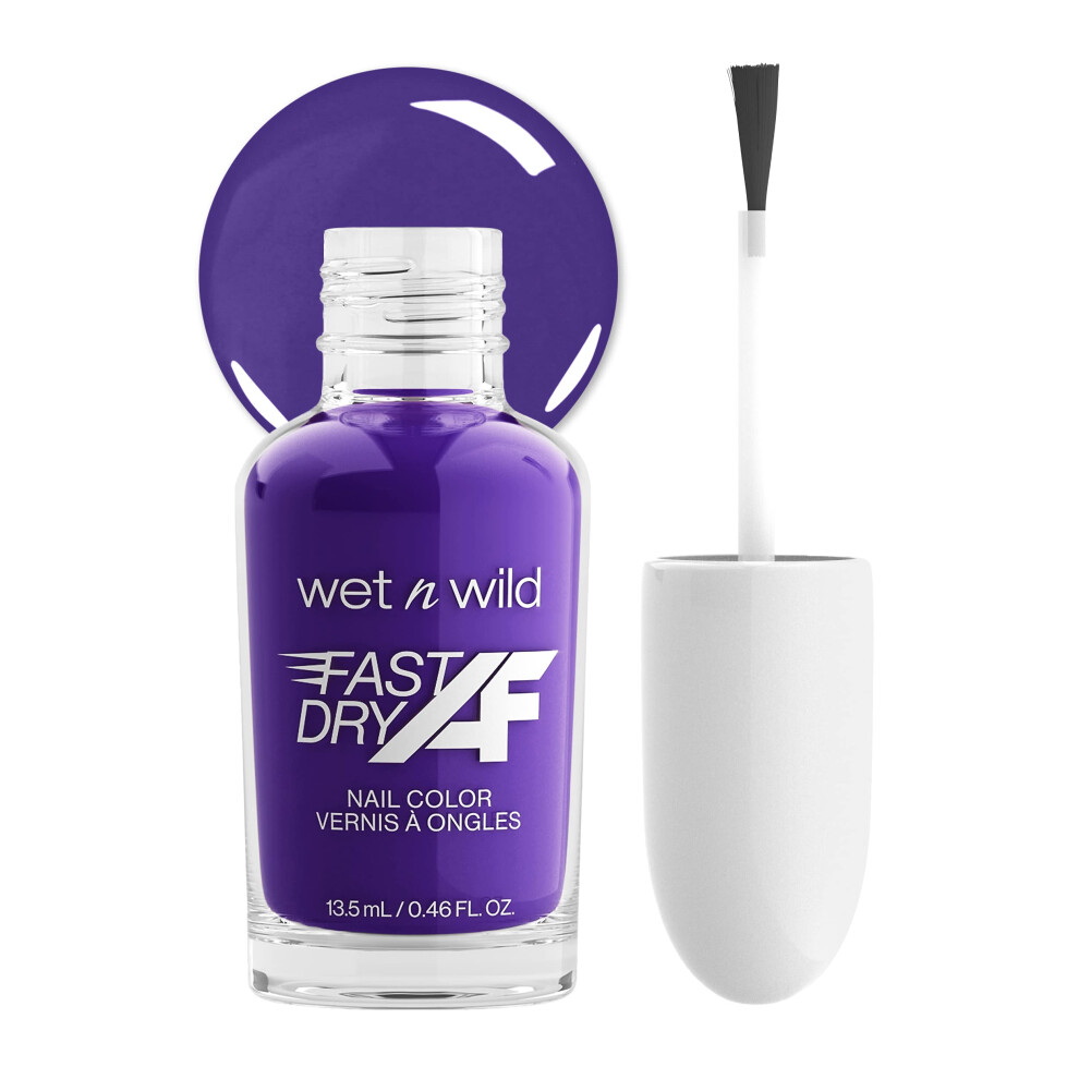 wet n wild Fast Dry AF Nail Polish Color  Purple Married Into Royalty  Quick Drying  40 Seconds  Long Lasting  5 Days  Shine