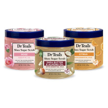 Dr Teal's Shea Sugar Peeling Trial Pack, Rose, Shea Butter, Citrus 19 oz (3er Pack)