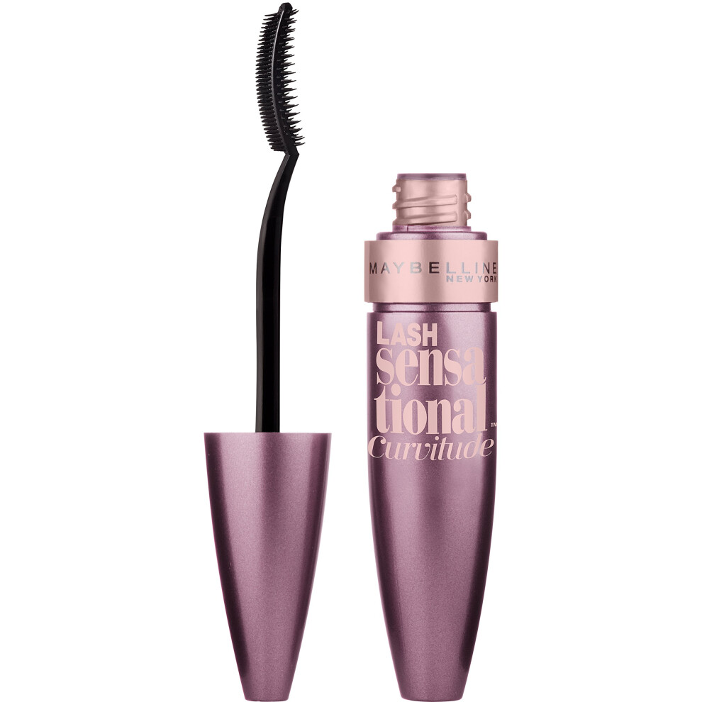 Maybelline New York Lash Sensational Curvitude Washable Mascara  Blackest Black  033 fl oz