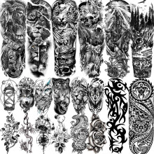 VANTATY 20 Extra Grote Tijdelijke Tattoos Voor Volwassenen, Tijger Slang Leopard Leeuw