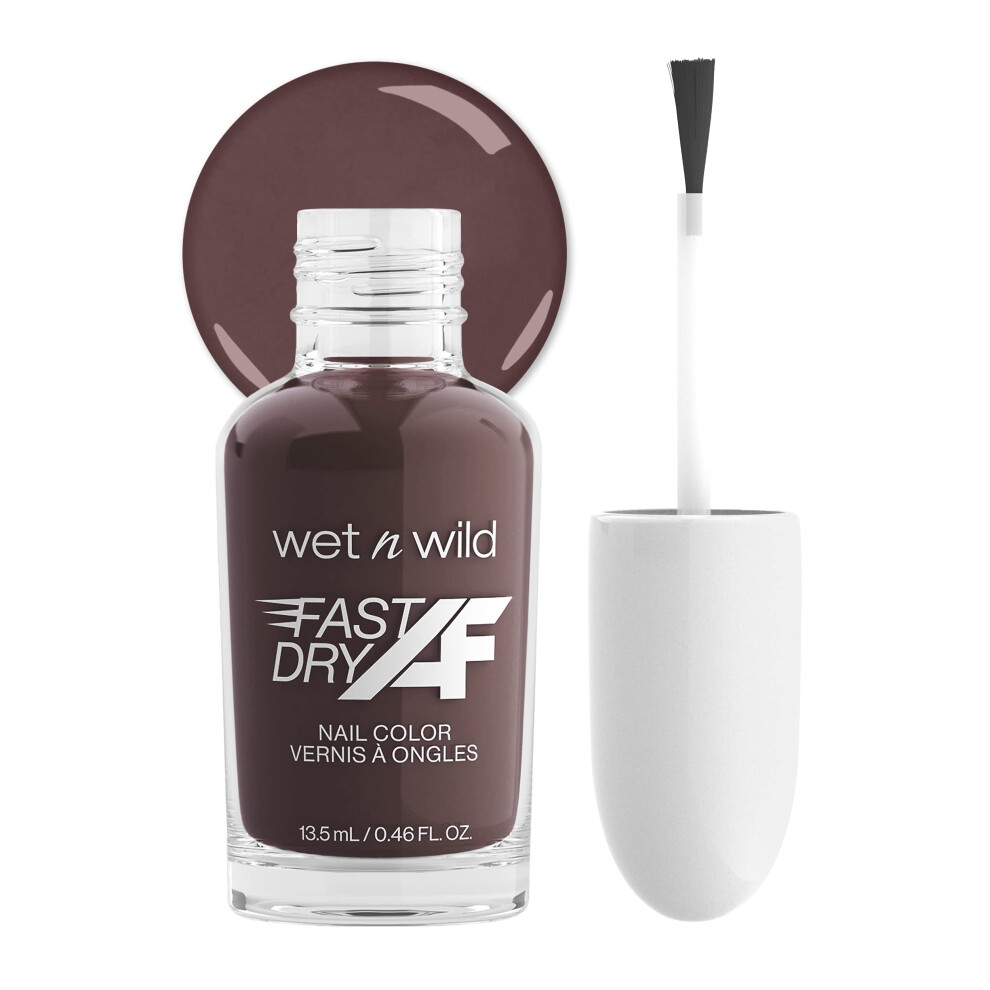 wet n wild Fast Dry AF Nail Polish Color  Fall Reddish Brown Get Stone  Quick Drying  40 Seconds  Long Lasting  5 Days  Shin