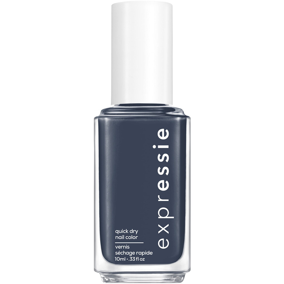 essie expressie Quick Dry Vegan Nail Polish  Charcoal Gray with Blue Undertones  Leveled Up  033 Ounce