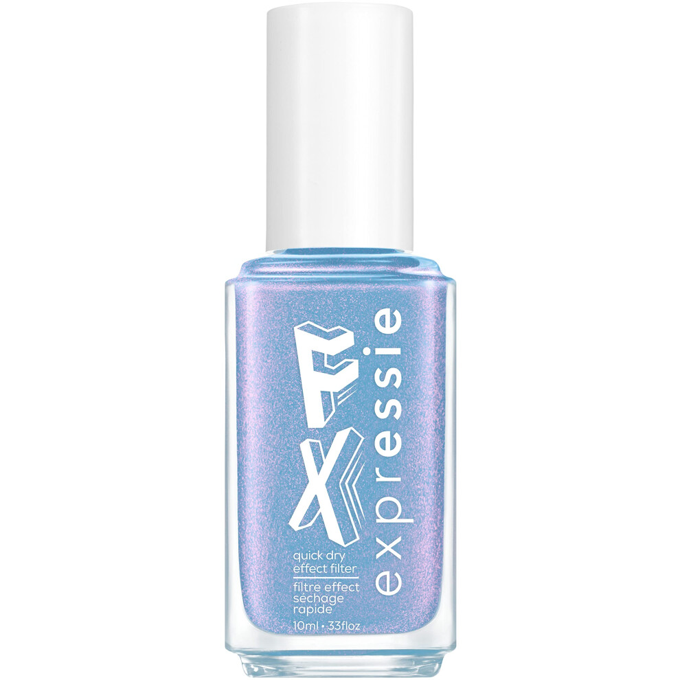 essie Expressie FX Filter QuickDry Vegan Nail Polish  Frosty Blue Top Coat  Immaterial Frost  033 fl oz