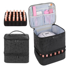 AGX Bravo Organizador de almacenamiento de esmalte de uas, bolsa de esmalte de uas de gel de doble capa para secador de uas, estuche de transp