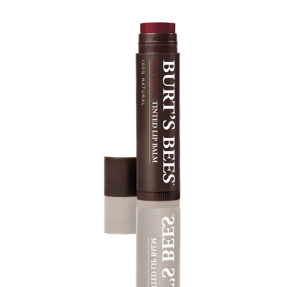 Burts Bees 100 Natural Tinted Lip Balm  Red Dahlia with Shea Butter  Botanical Waxes  1 Tube