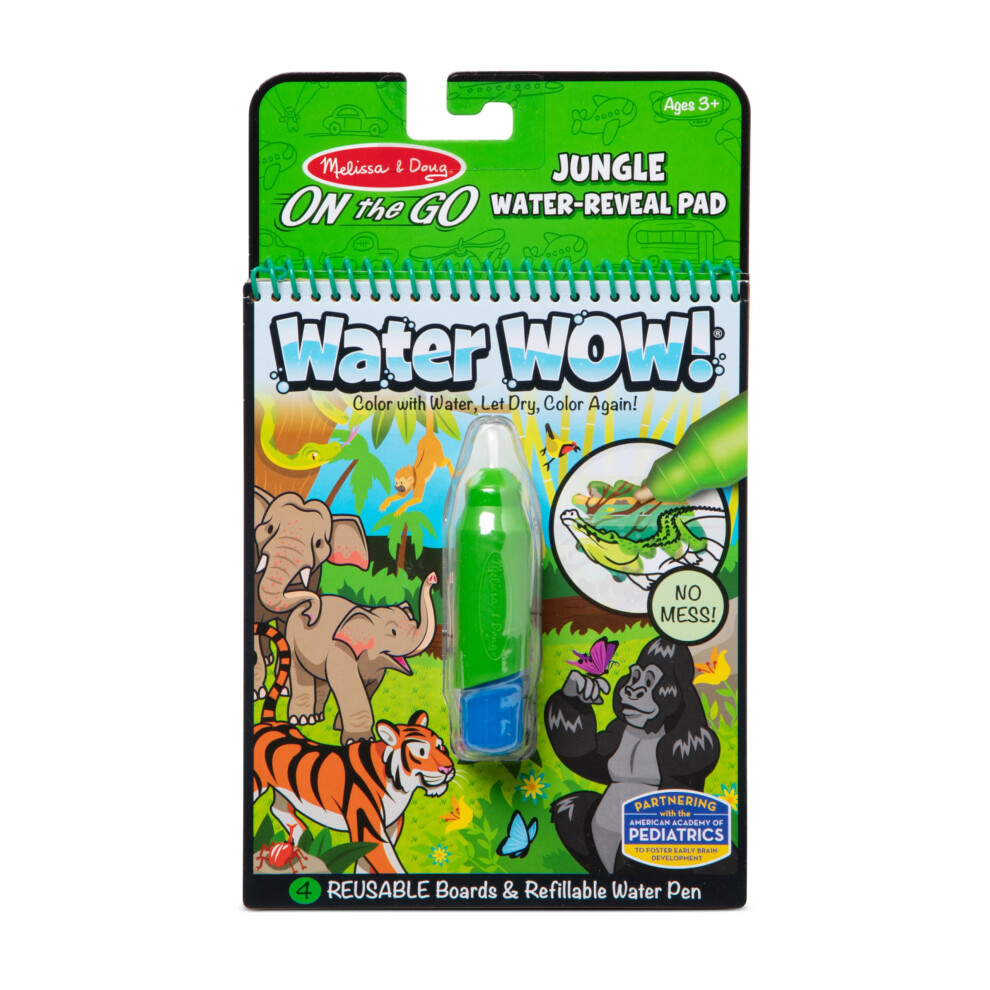 Melissa  Doug On The Go Water Wow Reusable WaterReveal Coloring Activity Pad  Jungle  Party Favors  Stocking Stuffers  Trav